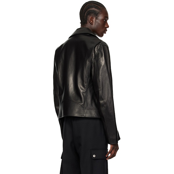 베르사체 베르사체 Versace Black Biker Leather Jacket 241404M181002