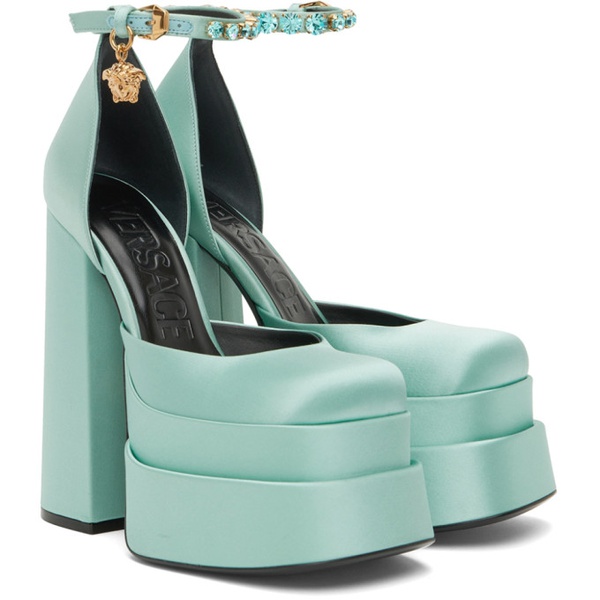 베르사체 베르사체 Versace Blue Medusa Aevitas Platform Heels 222404F122009