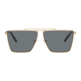 베르사체 Versace Gold Tubular Greca Sunglasses 242404M134007