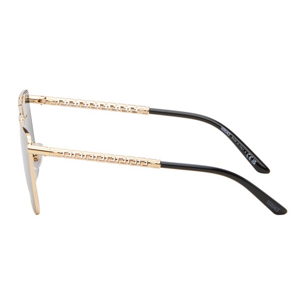 베르사체 베르사체 Versace Gold Tubular Greca Sunglasses 242404M134007