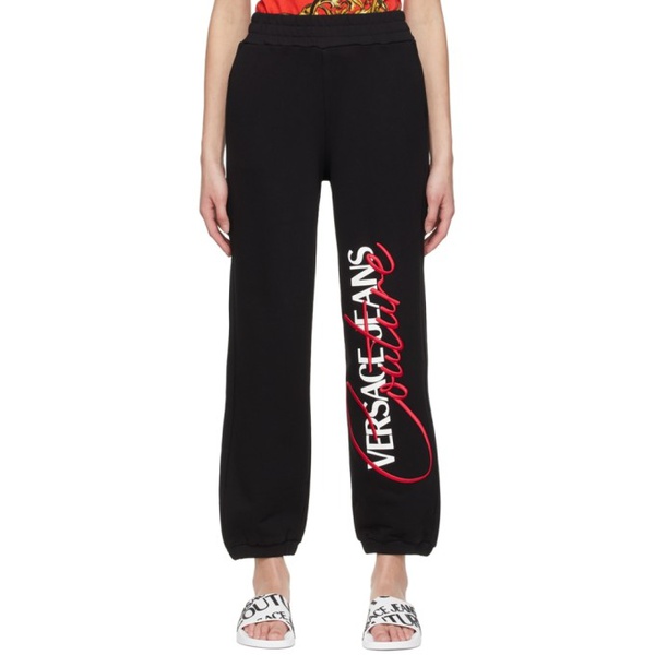 베르사체 베르사체 진 꾸뛰르 베르사체 Versace Jeans Couture Black Cotton Lounge Pants 221202F086008