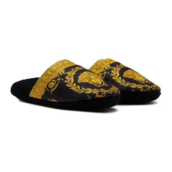 베르사체 베르사체 언더웨어 베르사체 Versace Underwear Black I Heart Baroque Slippers 242653F121000