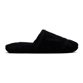 베르사체 언더웨어 베르사체 Versace Underwear Black Allover Towel Slippers 242653F121004
