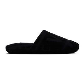 베르사체 언더웨어 베르사체 Versace Underwear Black Allover Towel Slippers 242653M231011