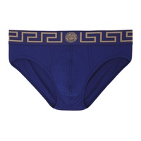 베르사체 언더웨어 베르사체 Versace Underwear Blue Greca Border Briefs 232653M217008