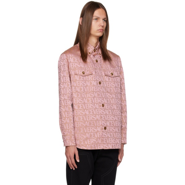 베르사체 베르사체 Versace Pink Allover Shirt 232404M192017