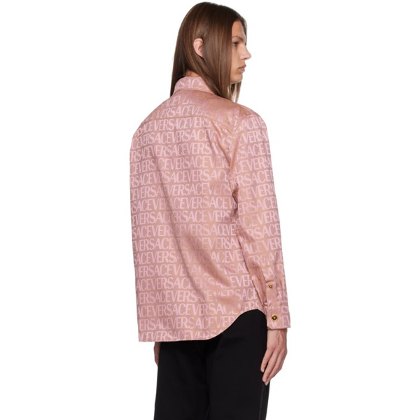 베르사체 베르사체 Versace Pink Allover Shirt 232404M192017