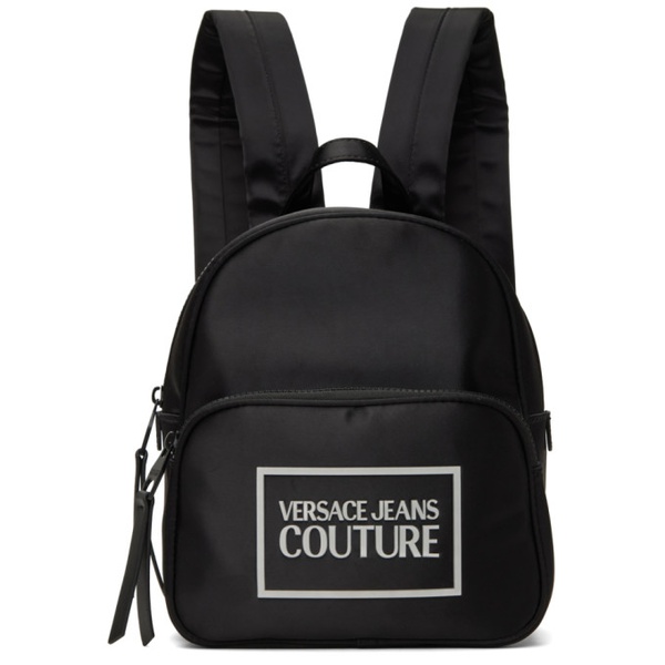 베르사체 베르사체 진 꾸뛰르 베르사체 Versace Jeans Couture Black Gummy Logo Backpack 221202M166010