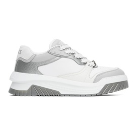 베르사체 Versace White & Gray Odissea Sneakers 242404M237010