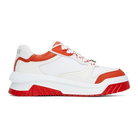 베르사체 Versace White & Orange Odissea Sneakers 242404M237014