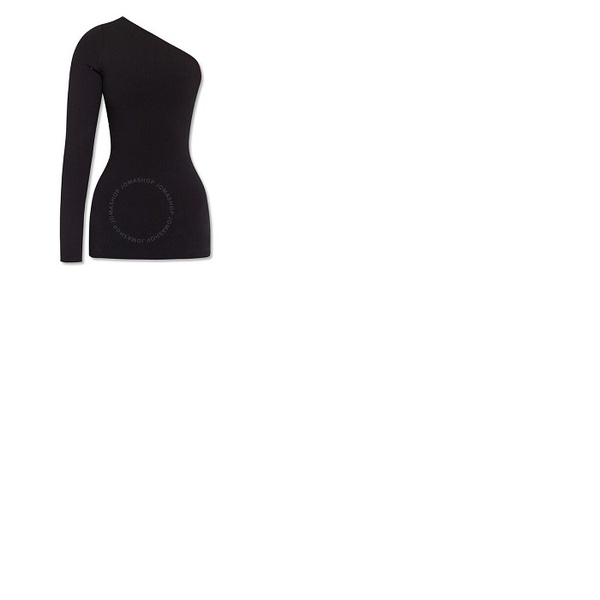  빅토리아 베컴 Victoria Beckham Ladies Black One Shoulder Ribbed Top 1222KTP003534A