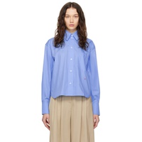 빅토리아 베컴 Victoria Beckham Blue Cropped Shirt 241784F109001