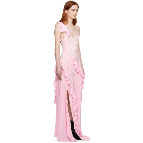  빅토리아 베컴 Victoria Beckham Pink Ruffled Maxi Dress 231784F055003