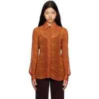 빅토리아 베컴 Victoria Beckham Orange Fitted Shirt 231784F109003