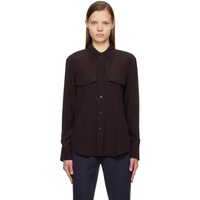 빅토리아 베컴 Victoria Beckham Brown Utility Shirt 222784F109003