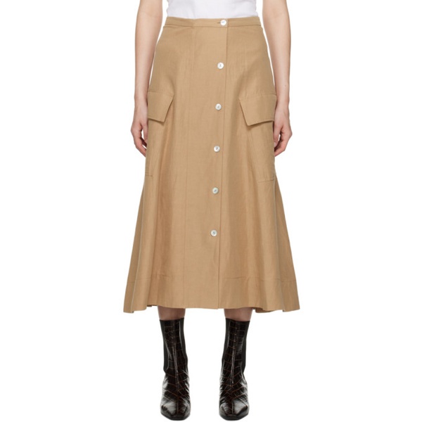 빈스 빈스 Vince Beige Utility Midi Skirt 231875F092001