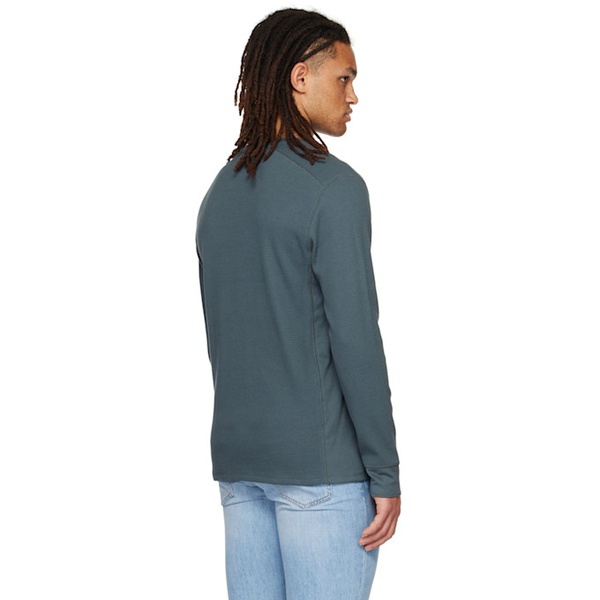 빈스 빈스 Vince Blue Thermal Long Sleeve T-Shirt 231875M213008