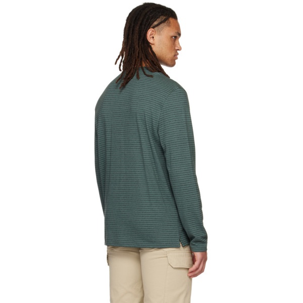 빈스 빈스 Vince Green Stripe Long Sleeve T-Shirt 231875M213015