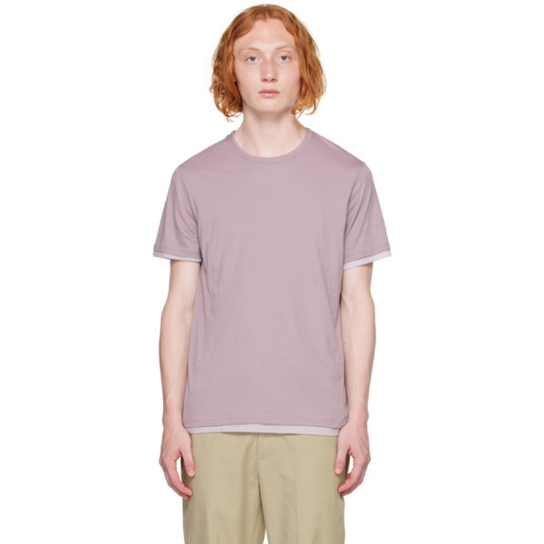 빈스 빈스 Vince Purple Double Layer T-Shirt 222875M213021