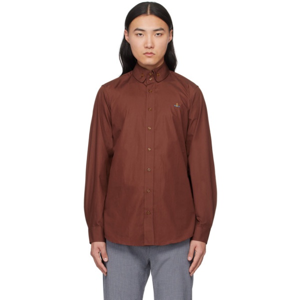  비비안 웨스트우드 Vivienne Westwood Brown 2 Button Krall Shirt 241314M192029