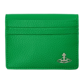 비비안 웨스트우드 Vivienne Westwood Green Re-Vegan Man Card Holder 241314M163025