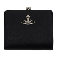 비비안 웨스트우드 Vivienne Westwood Black Saffiano Wallet 241314F040014