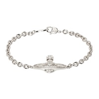 비비안 웨스트우드 Vivienne Westwood Silver Mini Bas Relief Bracelet 241314M145019