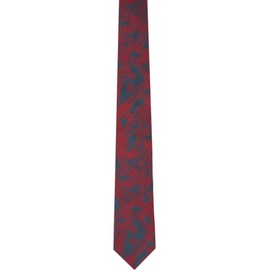 비비안 웨스트우드 Vivienne Westwood Navy & Red Crazy Orb Outline Tie 241314M158004