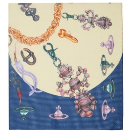 비비안 웨스트우드 Vivienne Westwood Blue & Beige Heart Of Jewels Scarf 231314M150009