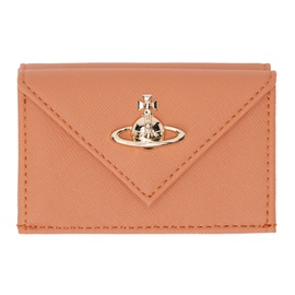 비비안 웨스트우드 Vivienne Westwood Orange Saffiano Envelope Billfold Wallet 241314M164036