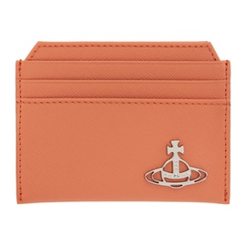 비비안 웨스트우드 Vivienne Westwood Orange Saffiano Slim Card Holder 241314M163057