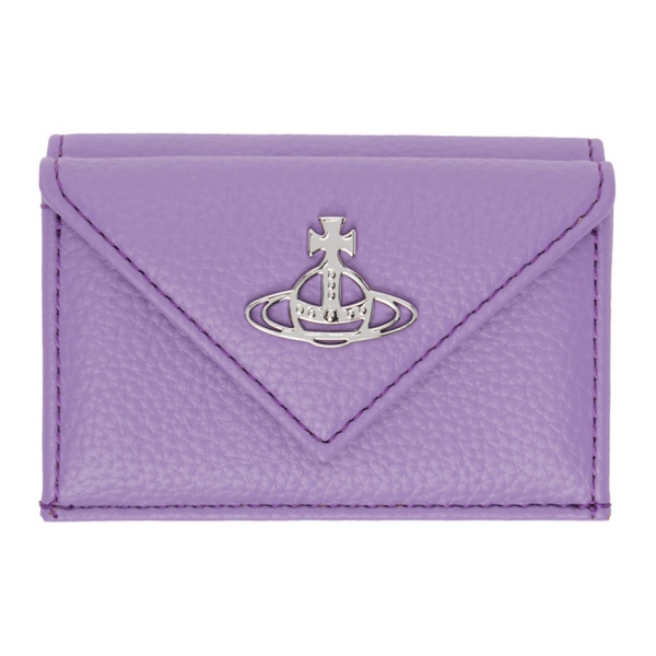  비비안 웨스트우드 Vivienne Westwood Purple Re-Vegan Envelope Billfold Wallet 241314F040012