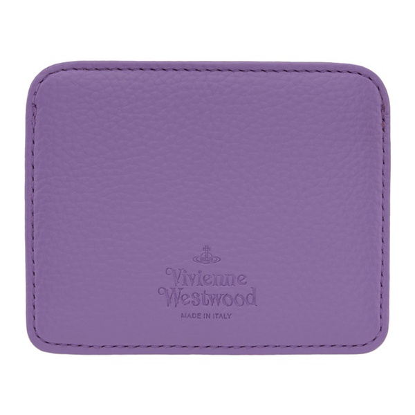  비비안 웨스트우드 Vivienne Westwood Purple Re-Vegan Half Moon Card Holder 241314F037018