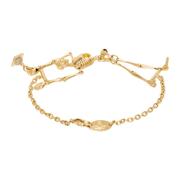  비비안 웨스트우드 Vivienne Westwood Gold Skeleton Bracelet 241314F020015