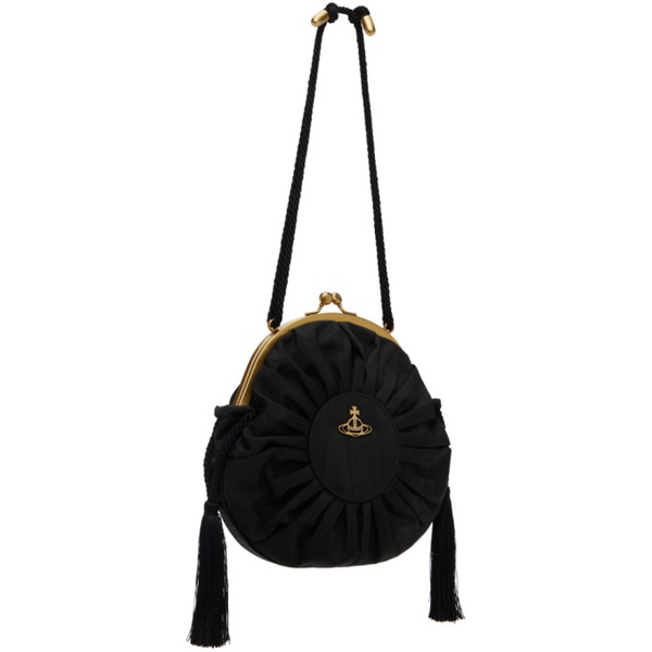  비비안 웨스트우드 Vivienne Westwood Black Rosie Circle Frame Crossbody Bag 241314F048105