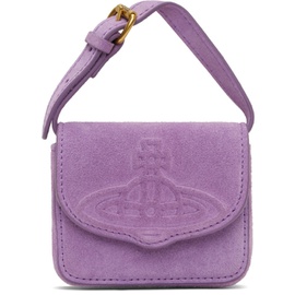 비비안 웨스트우드 Vivienne Westwood Purple Suede Mini Linda Bag 241314F046045