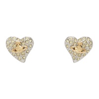 비비안 웨스트우드 Vivienne Westwood Silver Tiny Diamante Heart Earrings 241314F022064