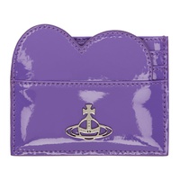 비비안 웨스트우드 Vivienne Westwood Purple Shiny Heart Card Holder 241314F037000