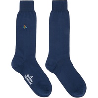 비비안 웨스트우드 Vivienne Westwood Blue Plain Socks 231314F076001
