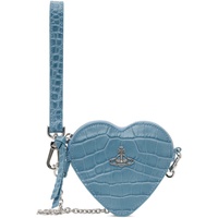 비비안 웨스트우드 Vivienne Westwood Blue Heart Wristlet Pouch 241314M171000