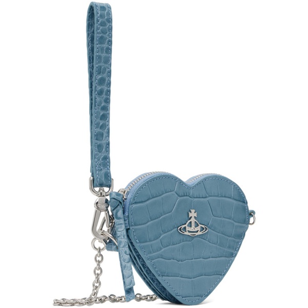  비비안 웨스트우드 Vivienne Westwood Blue Heart Wristlet Pouch 241314M171000