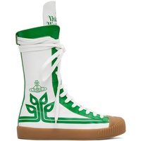 비비안 웨스트우드 Vivienne Westwood White & Green Boxing Sneakers 241314F127001