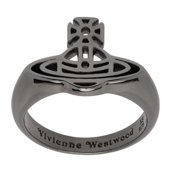  비비안 웨스트우드 Vivienne Westwood Gunmetal Avon Ring 232314M147030