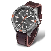 Vostok Europe MEN'S Almez Leather Black Dial Watch NH35-320H263