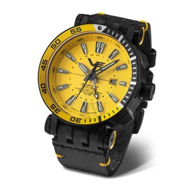 Vostok Europe MEN'S Energia Leather Yellow Dial Watch NH34-575C719