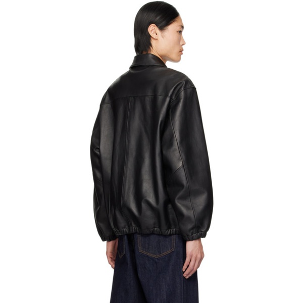  와코마리아 WACKO 마리아 블랙 MARIA Black Spread Collar Leather Jacket 241948M181000