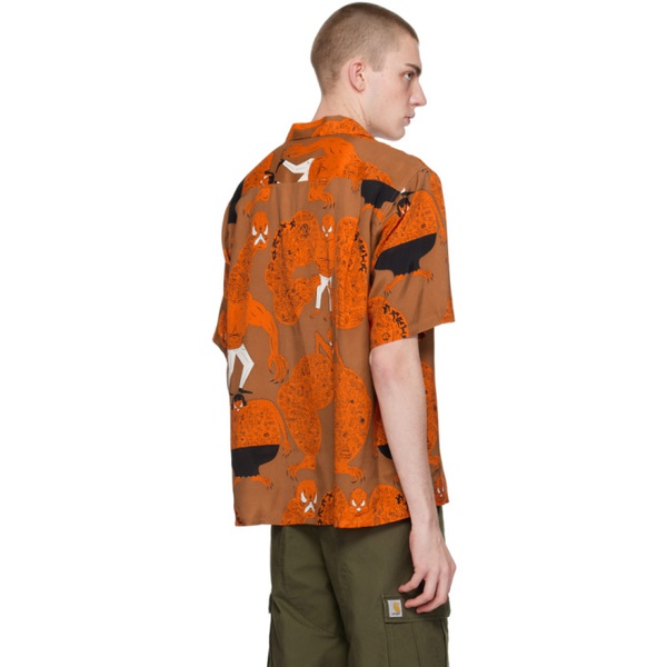  와코마리아 WACKO MARIA Brown & Orange Printed Shirt 241948M192022