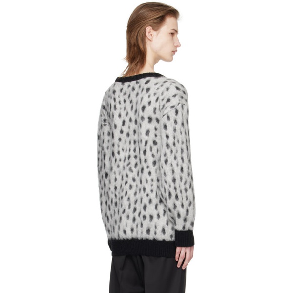  와코마리아 WACKO MARIA White & Black Leopard Sweater 242948M201000