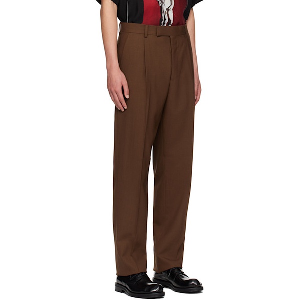  와코마리아 WACKO MARIA Brown Pleated Trousers 241948M191007
