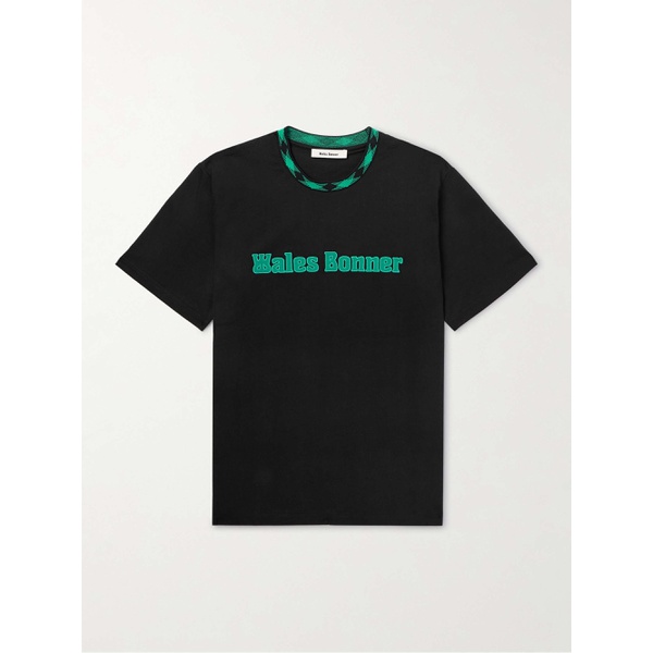  웨일즈 보너 WALES BONNER Logo-Appliqued Organic Cotton-Jersey T-Shirt 1647597328741100